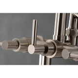 Concord Three-Handle 2-Hole Deck-Mount Clawfoot Tub Faucet with Hand Shower