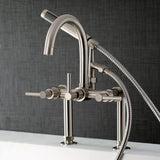 Concord Three-Handle 2-Hole Deck-Mount Clawfoot Tub Faucet with Hand Shower