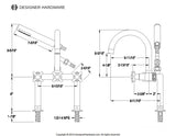 Concord Three-Handle 2-Hole Deck Mount Clawfoot Tub Faucet with Hand Shower