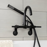 Kaiser Three-Handle 2-Hole Tub Wall Mount Clawfoot Tub Faucet with Hand Shower