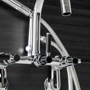 Kaiser Three-Handle 2-Hole Tub Wall Mount Clawfoot Tub Faucet with Hand Shower