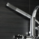 Kaiser Three-Handle 2-Hole Tub Wall Mount Clawfoot Tub Faucet with Hand Shower