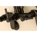Concord Three-Handle 2-Hole Tub Wall Mount Clawfoot Tub Faucet with Hand Shower