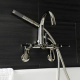 Kaiser Three-Handle 2-Hole Tub Wall Mount Clawfoot Tub Faucet with Hand Shower