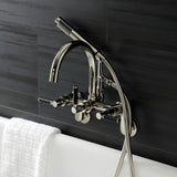 Kaiser Three-Handle 2-Hole Tub Wall Mount Clawfoot Tub Faucet with Hand Shower