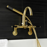 Kaiser Three-Handle 2-Hole Tub Wall Mount Clawfoot Tub Faucet with Hand Shower