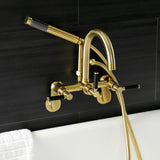 Kaiser Three-Handle 2-Hole Tub Wall Mount Clawfoot Tub Faucet with Hand Shower