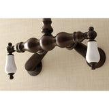 Aqua Vintage Two-Handle 2-Hole Tub Wall Mount Clawfoot Tub Faucet