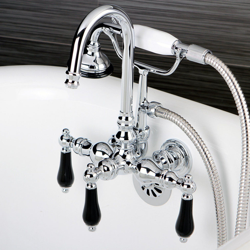 Duchess Three-Handle 2-Hole Tub Wall Mount Clawfoot Tub Faucet with Hand Shower