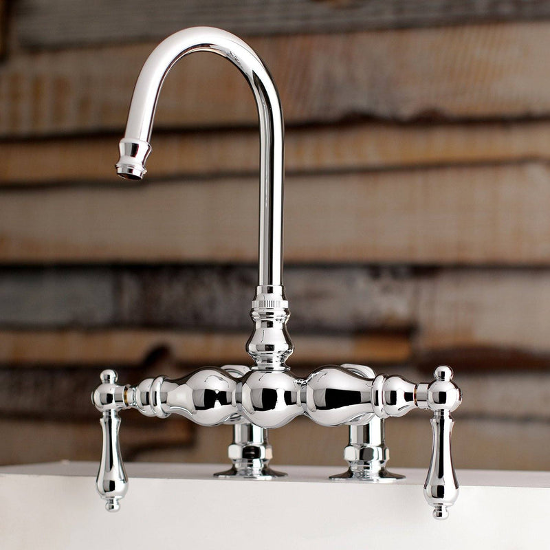 Vintage Two-Handle 2-Hole Deck-Mount Clawfoot Tub Faucet
