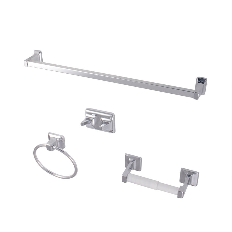 Americana 4-Piece 24-Inch Towel Bar Bathroom Accessory Set