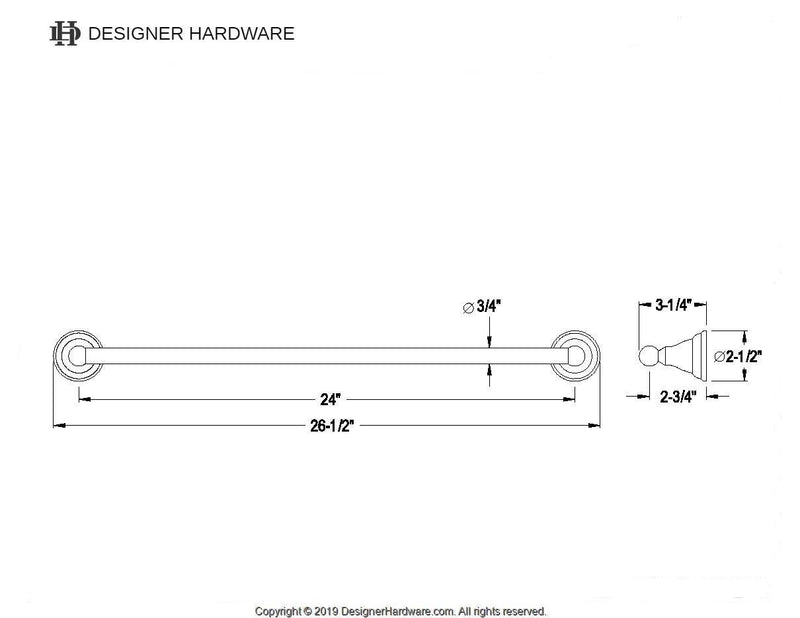 Royale 24-Inch Single Towel Bar