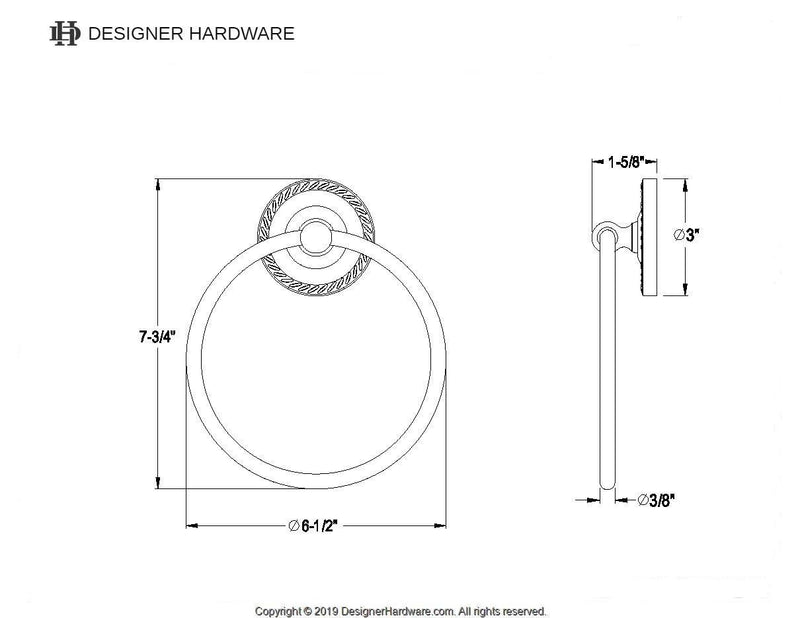 Laurel 6-Inch Towel Ring