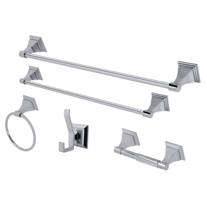 Monarch 5-Piece 18-Inch and 24-Inch Towel Bars Bathroom Accessory Set