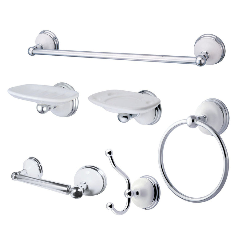 Victorian 6-Piece 24-Inch Towel Bar Bathroom Accessory Set