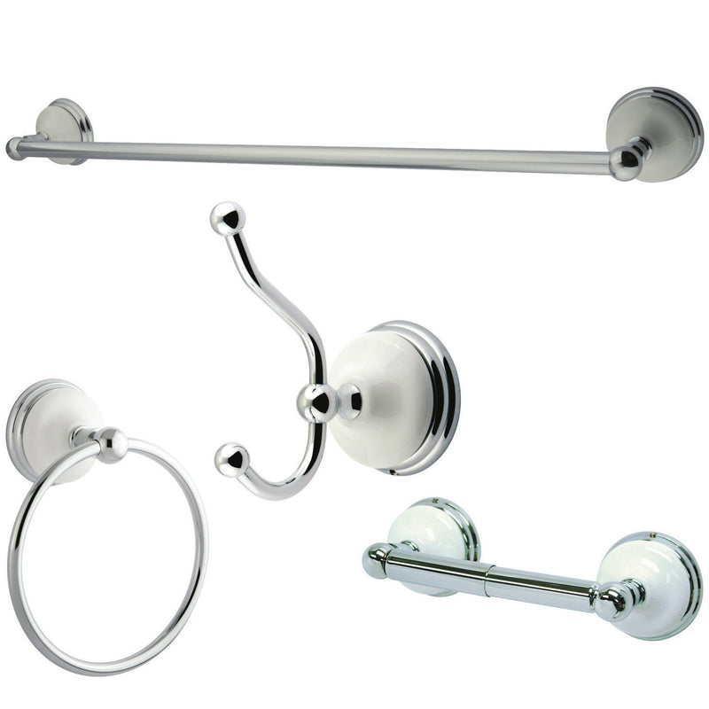 Victorian 4-Piece 18-Inch Towel Bar Bathroom Accessory Set