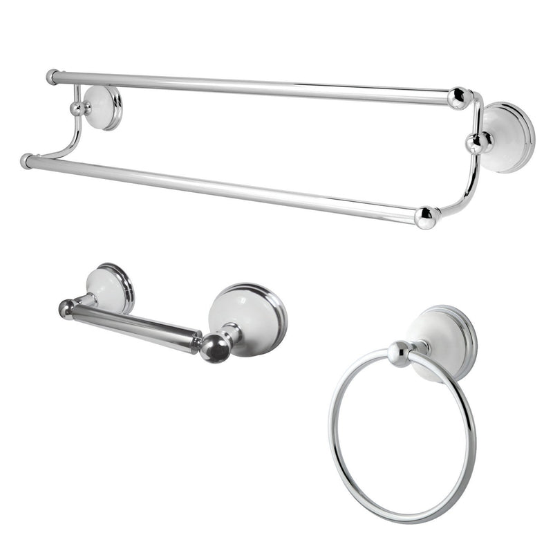 Victorian 3-Piece 24-Inch Dual Towel Bar Bathroom Accessory Set