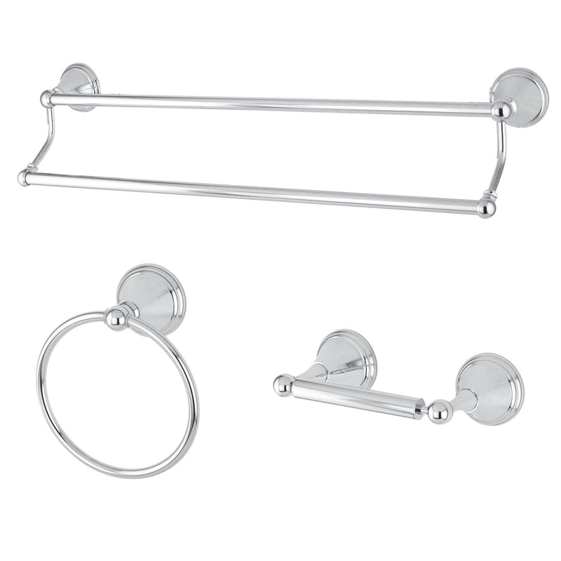 Governor 3-Piece 24-Inch Dual Towel Bar Bathroom Accessory Set