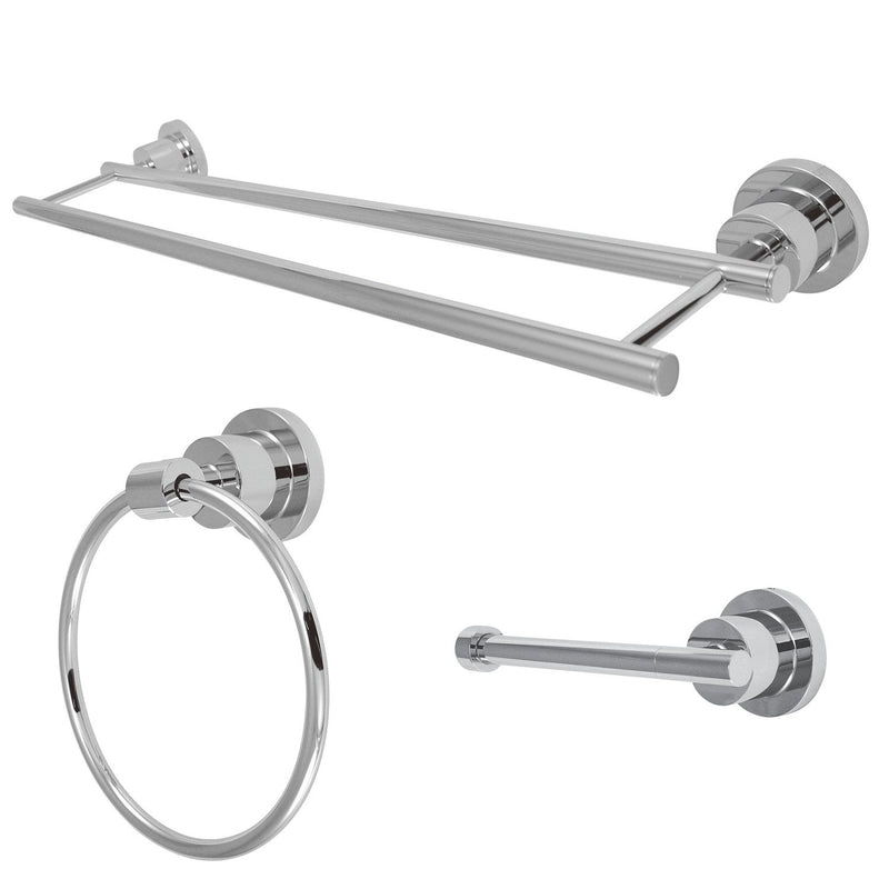 Concord 3-Piece 24-Inch Dual Towel Bar Bathroom Accessory Set