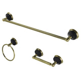 Water Onyx 3-Piece 24-Inch Towel Bar Bathroom Accessory Set