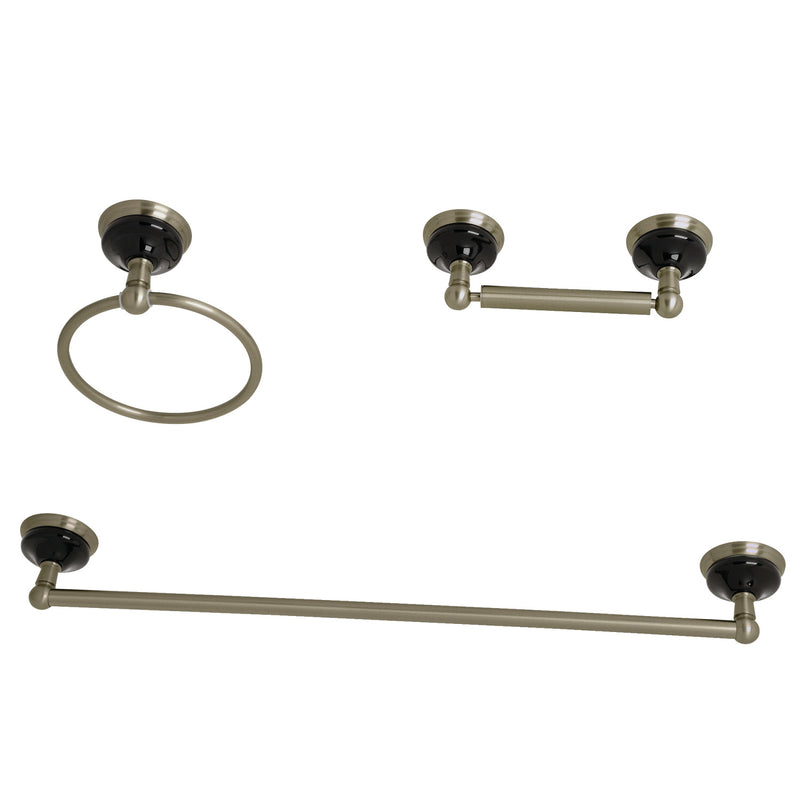 Water Onyx 3-Piece 24-Inch Towel Bar Bathroom Accessory Set