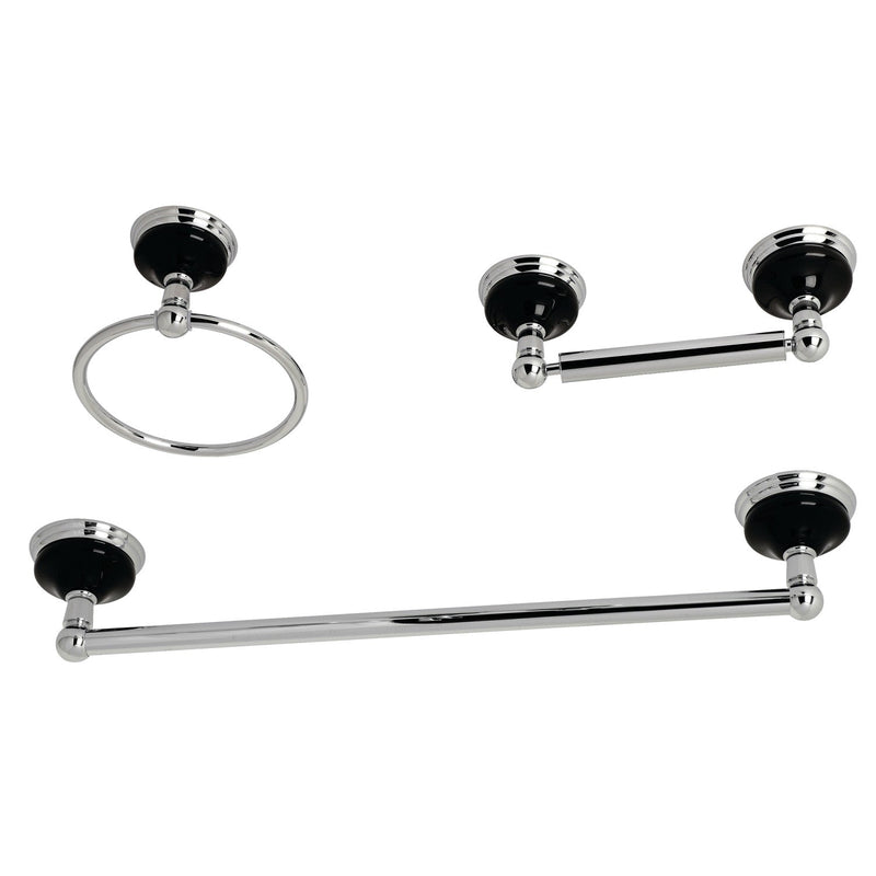 Water Onyx 3-Piece 18-Inch Towel Bar Bathroom Accessory Set
