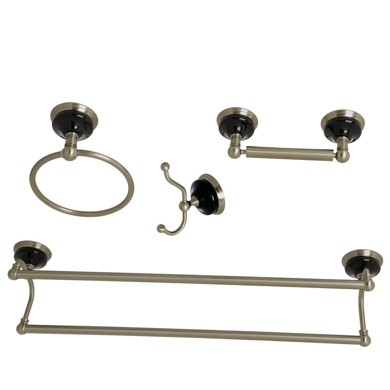 Water Onyx 4-Piece 24-Inch Dual Towel Bar Bathroom Accessory Set