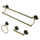 Water Onyx 3-Piece 24-Inch Dual Towel Bar Bathroom Accessory Set