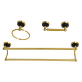 Water Onyx 3-Piece 24-Inch Dual Towel Bar Bathroom Accessory Set