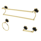 Water Onyx 3-Piece 24-Inch Dual Towel Bar Bathroom Accessory Set