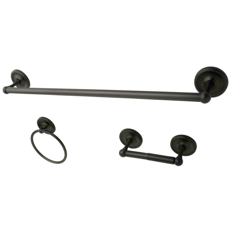 Concord 3-Piece 24-Inch Towel Bar Bathroom Accessory Set