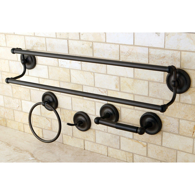 Laurel 4-Piece 24-Inch Dual Towel Bar Bathroom Accessory Set