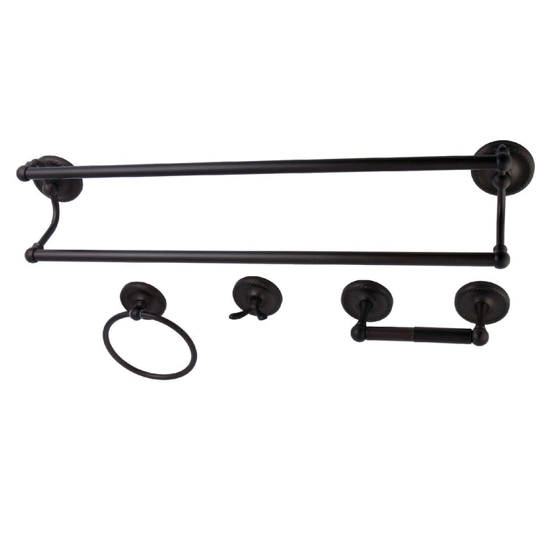 Laurel 4-Piece 24-Inch Dual Towel Bar Bathroom Accessory Set