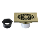 Watercourse 4-Inch Square Brass Shower Drain