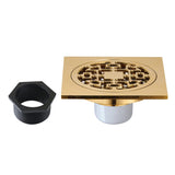 Watercourse 4-Inch Square Brass Shower Drain