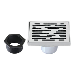 Watercourse 4-Inch Square Grid Shower Drain with Hair Catcher