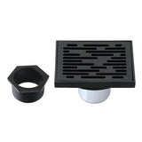 Watercourse 4-Inch Square Grid Shower Drain with Hair Catcher