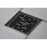 Watercourse 4-Inch Square Grid Shower Drain with Hair Catcher