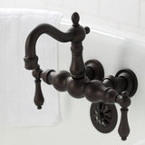 Heritage Two-Handle 2-Hole Tub Wall Mount Clawfoot Tub Faucet