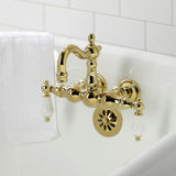 Heritage Two-Handle 2-Hole Tub Wall Mount Clawfoot Tub Faucet