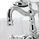 Heritage Three-Handle 2-Hole Tub Wall Mount Clawfoot Tub Faucet with Hand Shower