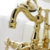 Heritage Three-Handle 2-Hole Tub Wall Mount Clawfoot Tub Faucet with Hand Shower