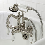 Heritage Three-Handle 2-Hole Tub Wall Mount Clawfoot Tub Faucet with Hand Shower