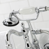 Heritage Three-Handle 2-Hole Tub Wall Mount Clawfoot Tub Faucet with Hand Shower