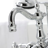 Heritage Three-Handle 2-Hole Tub Wall Mount Clawfoot Tub Faucet with Hand Shower