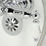 Vintage Three-Handle 2-Hole Tub Wall Mount Clawfoot Tub Faucet with Hand Shower