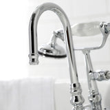 Vintage Three-Handle 2-Hole Tub Wall Mount Clawfoot Tub Faucet with Hand Shower