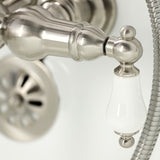 Vintage Three-Handle 2-Hole Tub Wall Mount Clawfoot Tub Faucet with Hand Shower