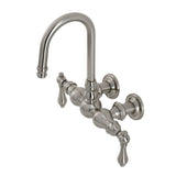 Vintage Two-Handle 2-Hole Tub Wall Mount Clawfoot Tub Faucet