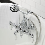 Vintage Three-Handle 2-Hole Tub Wall Mount Clawfoot Tub Faucet with Hand Shower